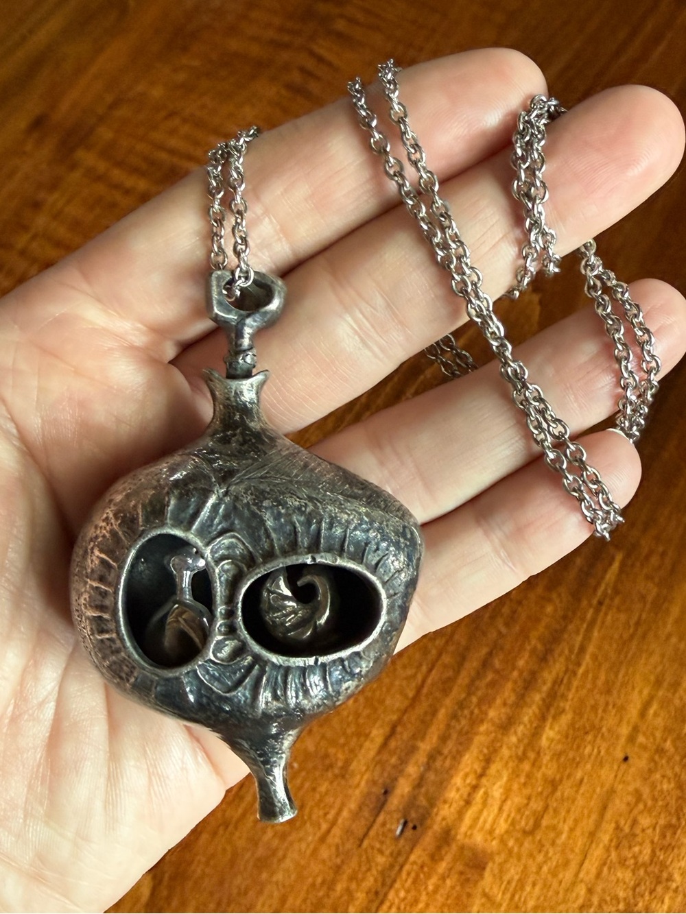 RARE Guy Vidal Shadow Box Heart Necklace Sculpture Brutalist Modernist